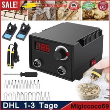 Brandmalstation Profi Set 100W mit 2 Brennkolben & 23 Aufsätzen für Holzarbeiten