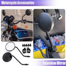 2 Stück Universal Rund Motorrad Spiegel Rückspiegel E-geprüft Paar M10 M8