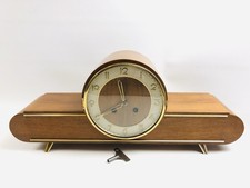 Tischuhr Kaminuhr mit Holzgehäuse Vintage 50/60er Jahre Gongschlag, funktioniert