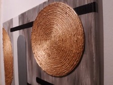 Abstrakt Gemälde Schwarz Gold,  50x40cm, auf Leinwand, aufhängfertig