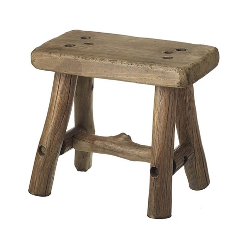 Rustikaler holzhocker - rustikaler,