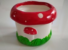 Pflanzkübel Pflanztopf Blumentopf 11 x 8 cm Rot - Weiß - Grün Pilz Form
