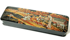 Alte chinesische schwarze Lackdose Lacktruhe Lack Dose Schatulle China Asiatica