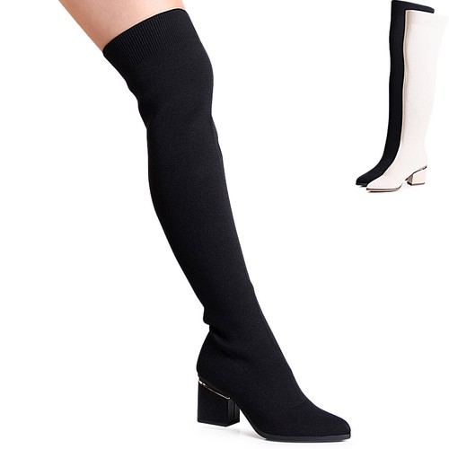 Damen overknee stiefel stretch - overknee,