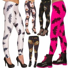 Damen Mädchen Leggings glatt