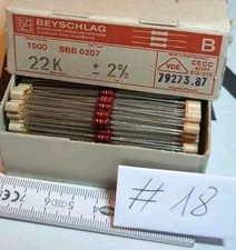 200x BEYSCHLAG SBB0207  WIDERSTÄNDE 22 KΩ ±2% NOS OVP