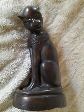 Bronzierte Skulptur im Art Deco Stil ägyptische Götterfigur Katzengöttin BASTET