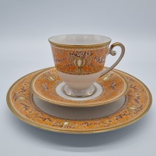 Sammeltasse Tirschenreuth Porzellan Trio Orange Gold Barock Vintage 