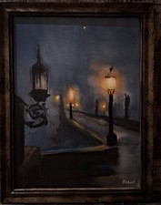 Original Ölgemälde Laterne