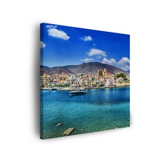 Leinwand-Bilder Architektur Griechenland schönes Meer und Häuser 40x30-120x80 cm