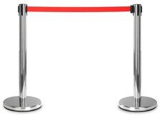 B-WARE Personenleitsystem Absperrung Abgrenzungsständer Edelstahl Airport silber