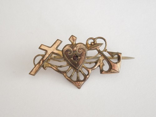 Antike brosche goldton - antike,