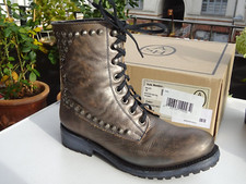 ASH RALPH Premium GOODYEAR Schuhe Nieten Stiefel Leder Bronze Mexiko Gr.39 Neuw