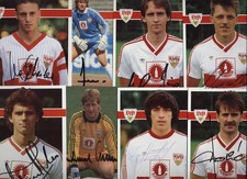 17 x VfB Stuttgart orig sign Fussball Autogramm Karten aus Sammlung alt Fund rar