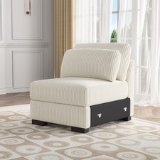 Sitzer-Sofa modulares Sofa aus Cord gepolstertes mit Kissen Loungesofa