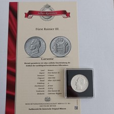 Silbermünze - Monaco 5 Francs 1966 Prince Rainier III. - 12 g - 0.835 Silber (2)