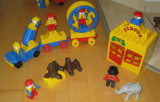 Lego Duplo Zirkus Clown Tiere Kanone Auto Figuren Drehrad Zirkusdirektor 