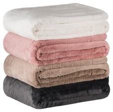 Wohndecke Fell-Optik 150x200 Wende Kuscheldecke 500 g/m² Sable supersoft MOON