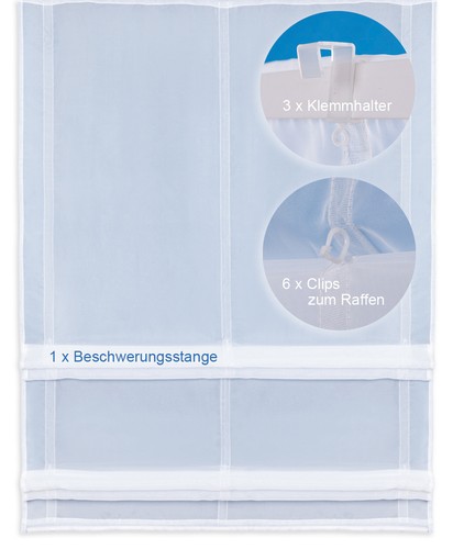 Raffgardine weiß voile - weiß,