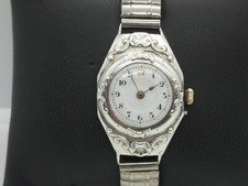 (6256) Ausgefallene antike Damenarmbanduhr Silber 935 Handaufzug