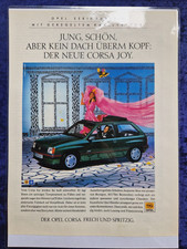 Opel Corsa Joy, Faltdach,  originale Werbung  laminiert