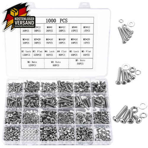 Edelstahl schrauben set m5 - edelstahl,