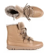 VITAFORM Damen-Stiefelette Nappaleder Lammfell gefüttert Sohle Free Run.  Si