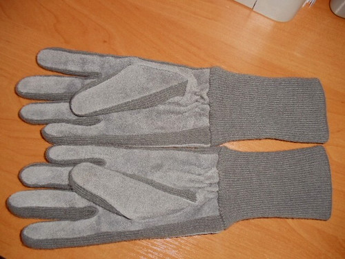 Fingerhandschuhe-Grau-Strick-