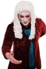 Fasching Perücke Karneval Adel Barock Renaissance Richter Lord Weiß WIG002-P60