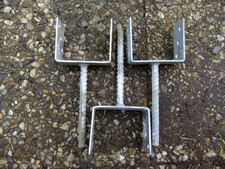 3 Pfostenträger,Stützenschuhe 120 mm mit Betonanker 20 cm lang