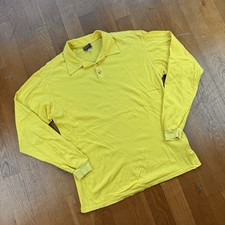 Vintage Versus Gianni Versace Made In Italy Gelb Langarm Poloshirt 36 M