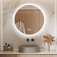 LED Badspiegel mit Beleuchtung Badezimmerspiegel Touch Dimmbar Wandspiegel Rund