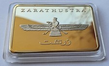 Zarathustra / Faravahar / PFAU / PERSIEN - BARREN - MEDAILLE - VERGOLDET - RAR 