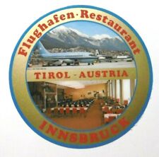 Souvenir-Aufkleber Innsbruck Flughafen Restaurant Tirol Österreich 80er