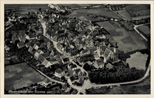 Markt erlbach in - ak,
