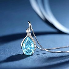 Halskette Topas Tropfen 925