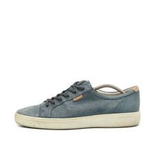 Ecco Herren Sportschuh Blau Leder Atmungsaktiv Sneaker EU 45