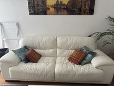 Sofa   Echtleder-Couchgarnitur von SEGMÜLLER  Dreiteilig – Weiß 