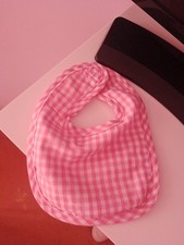 Lätzchen Gingham rosa und weiß für Puppen Baby Born Bilder Top Zustand