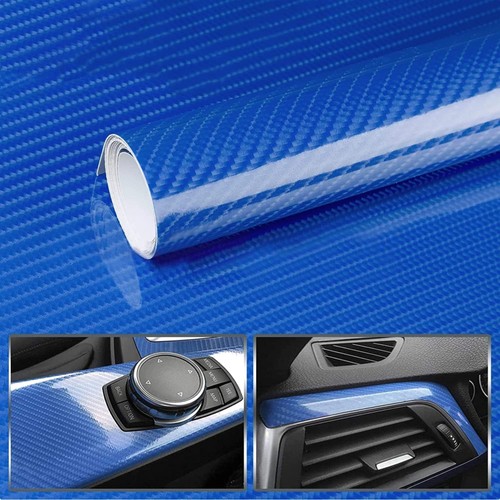 Carbon folie blau 150x30cm - blau,