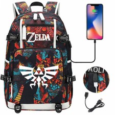 Hot Game Zelda Rucksack Men Teens USB Backpack
