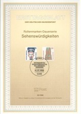 BN20.88 - Ersttagsblatt - Sehenswürdigkeiten - Rollenmarken - 14.07.1988 - BN