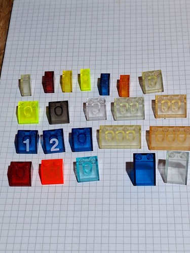 Lego dachstein transparent 1x2 - transparent,