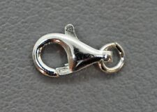 Echt 925er Silber 13 mm KARABINER-VERSCHLUSS SCHLIESSE+ offener BINDERING  -NEU-