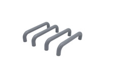 4 Bügelgriffe/Möbelgriffe/Türgriffe/Kunststoffgriffe grau Lochabstand 96 mm