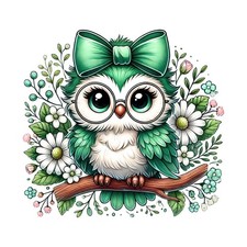 Aquarell Baby Eule Bügelbild