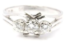 ♦♦ Ring in 585 er 14 kt 14k Weiß Gold mit Brillant Brillanten Brillantring Gr 53