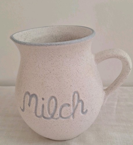 Milchkrug weiß hellblau 1 l - weiß-hellblau,,