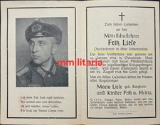 Sterbebild WWII Oberleutnant
