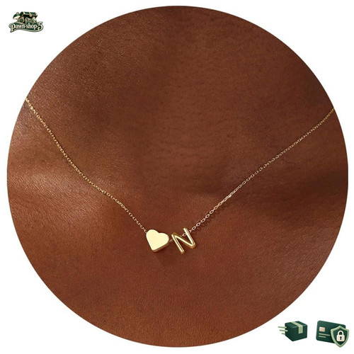 Gold herz kette - herz, buchstaben